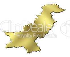 Pakistan 3d Golden Map