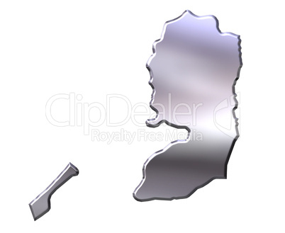 Palestine 3D Silver Map