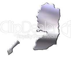 Palestine 3D Silver Map