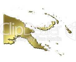 Papua New Guinea 3d Golden Map
