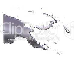 Papua New Guinea 3D Silver Map