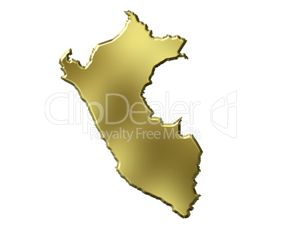 Peru 3d Golden Map