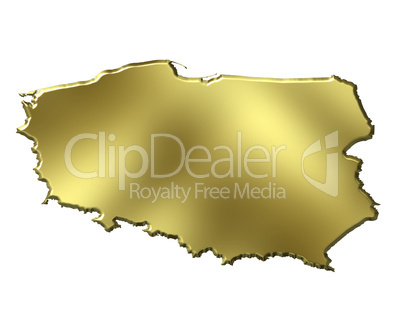 Poland 3d Golden Map