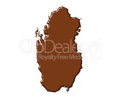 Qatar 3d map with national color