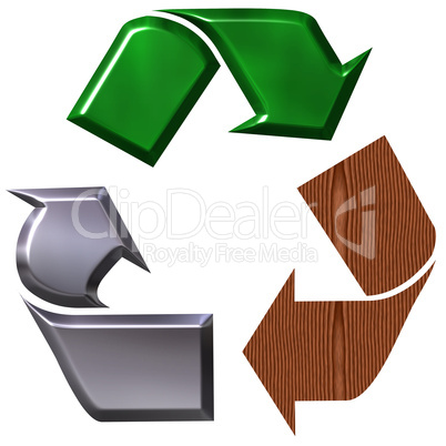 Recycling symbol with three elements