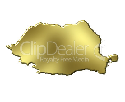 Romania 3d Golden Map