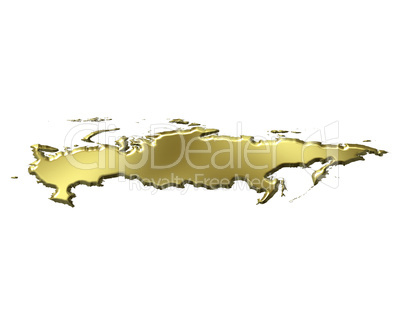 Russia 3d Golden Map