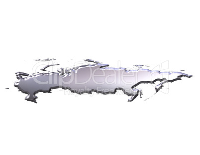 Russia 3D Silver Map