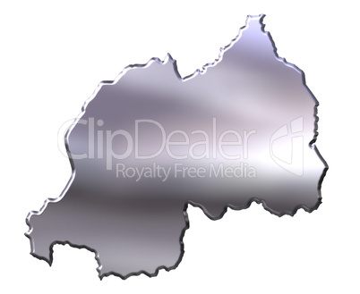 Rwanda 3D Silver Map
