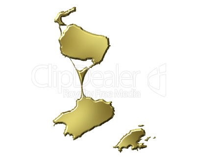 Saint Pierre and Miquelon 3d Golden Map