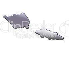 Samoa 3D Silver Map