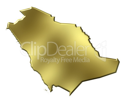 Saudi Arabia 3d Golden Map