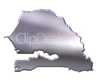 Senegal 3D Silver Map