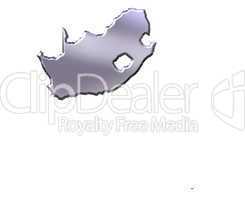 South Africa 3D Silver Map