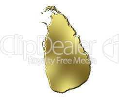 Sri Lanka 3d Golden Map