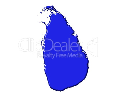 Sri Lanka 3d map with national color