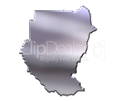 Sudan 3D Silver Map