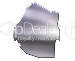 Swaziland 3D Silver Map