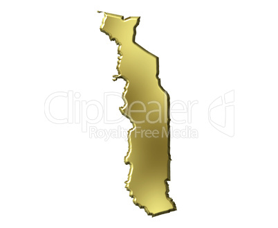 Togo 3d Golden Map