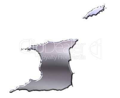 Trinidad and Tobago 3D Silver Map