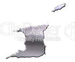 Trinidad and Tobago 3D Silver Map