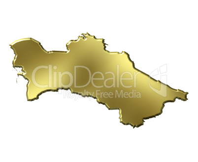 Turkmenistan 3d Golden Map