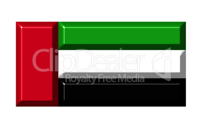 United Arab Emirates 3d flag with realistic proportions