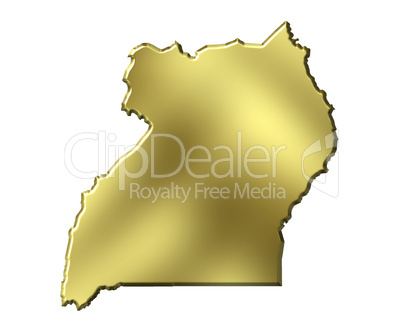 Uganda 3d Golden Map