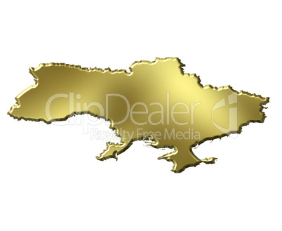 Ukraine 3d Golden Map