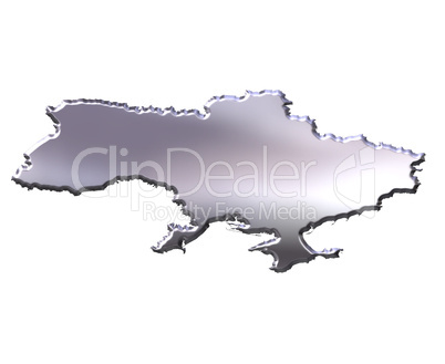 Ukraine 3D Silver Map