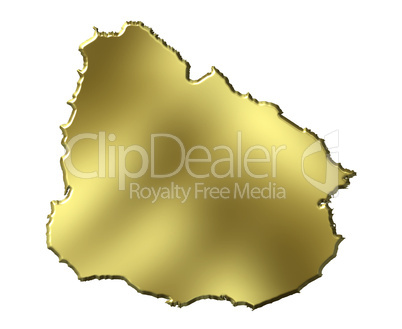 Uruguay 3d Golden Map