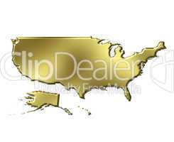 USA 3d Golden Map