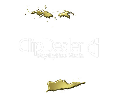 Virgin Islands 3d Golden Map