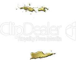 Virgin Islands 3d Golden Map