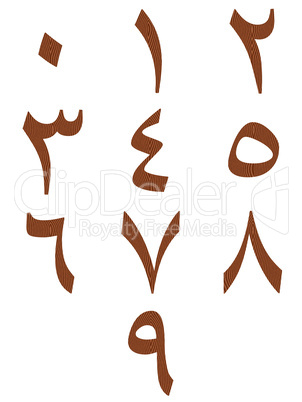 Wooden Arab Numbers