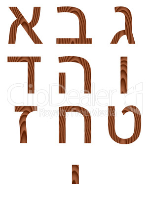 Wooden Hebrew Numbers