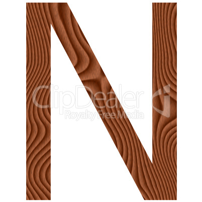 Wooden Letter N