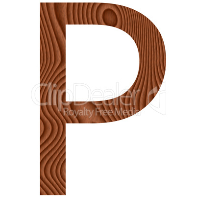 Wooden Letter P