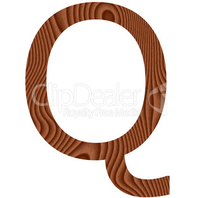 Wooden Letter Q