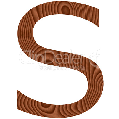 Wooden Letter S