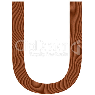 Wooden Letter U