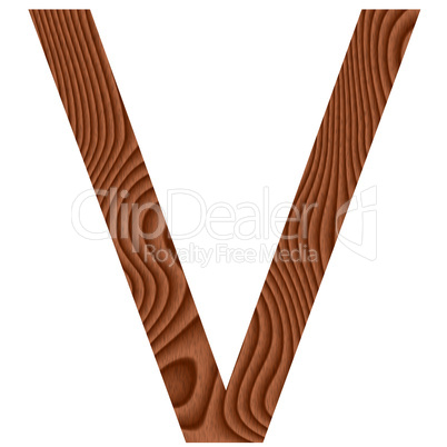 Wooden Letter V