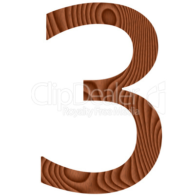 Wooden Number 3