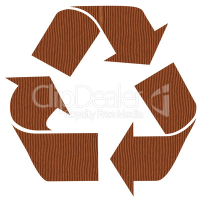Wooden recycling symbol