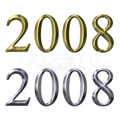 Year of 2007 in 3D Silver and Gold