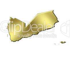 Yemen 3d Golden Map