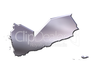 Yemen 3D Silver Map
