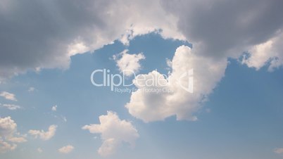 White clouds on blue sky - motion background