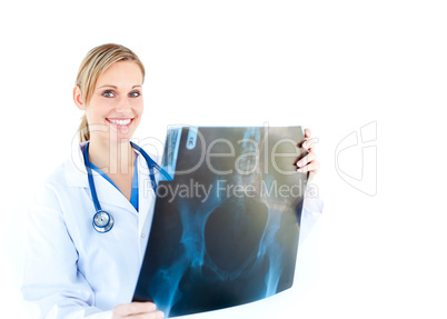 Ambitious female doctor looking at a x-ray