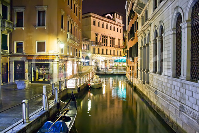 Venetian canal at night
